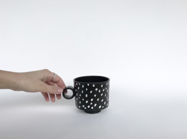 Porzellan Punkte Tasse